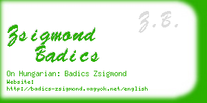 zsigmond badics business card